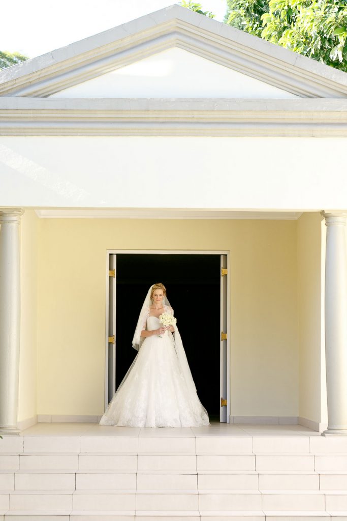 English bride walking down the stairs for her Johannesburg Wedding Photographer