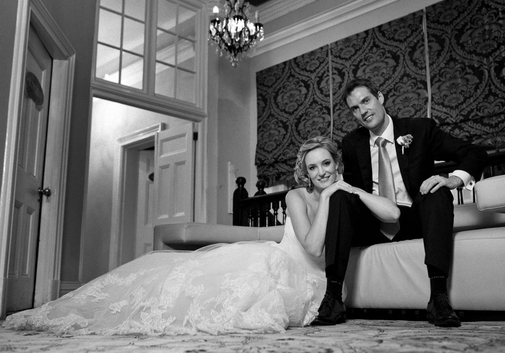 bride and groom posing at Emoyeni Wedding venue