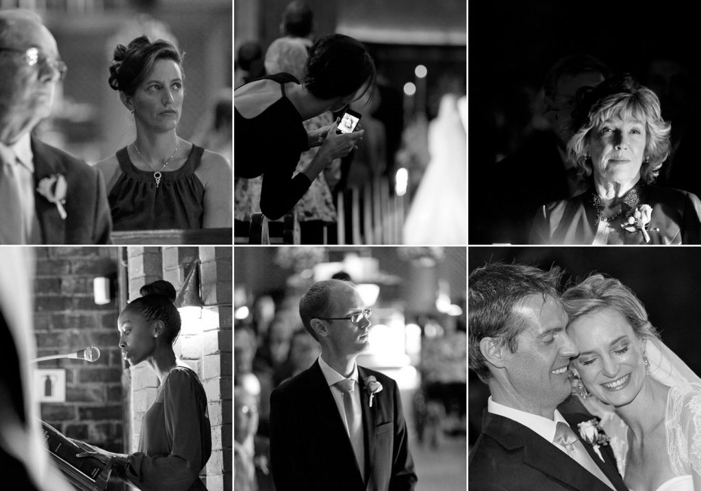 black and white photographs of wedding guests at Johannesburg wedding venue Emoyeni Estate