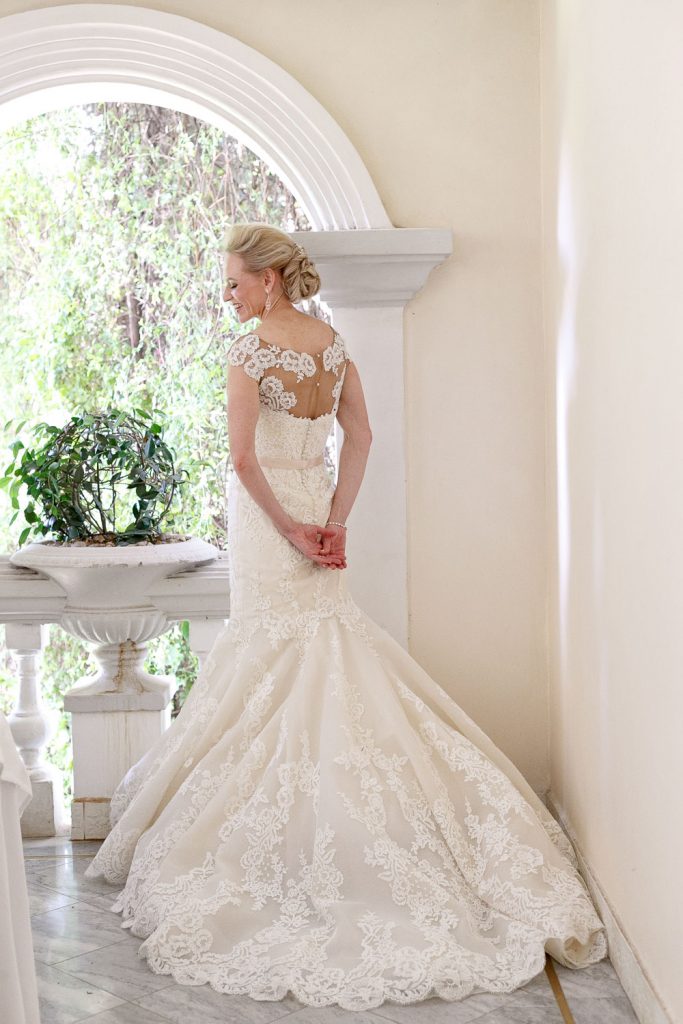 Bride standing on the balcony at Illyria House in Pretoria