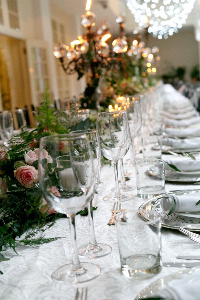 wedding decor flowers at Illyria House in Pretoria