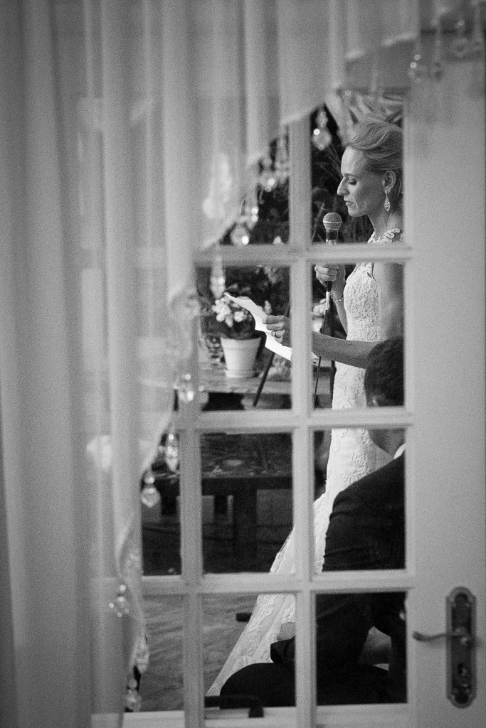 Bride giving her speech at Illyria House in Pretoria