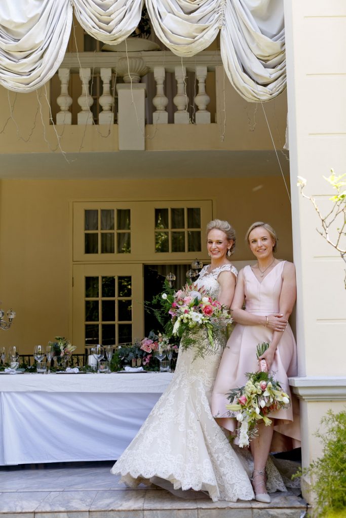 Pretoria bride in her white wedding dress Illyria House in Pretoria