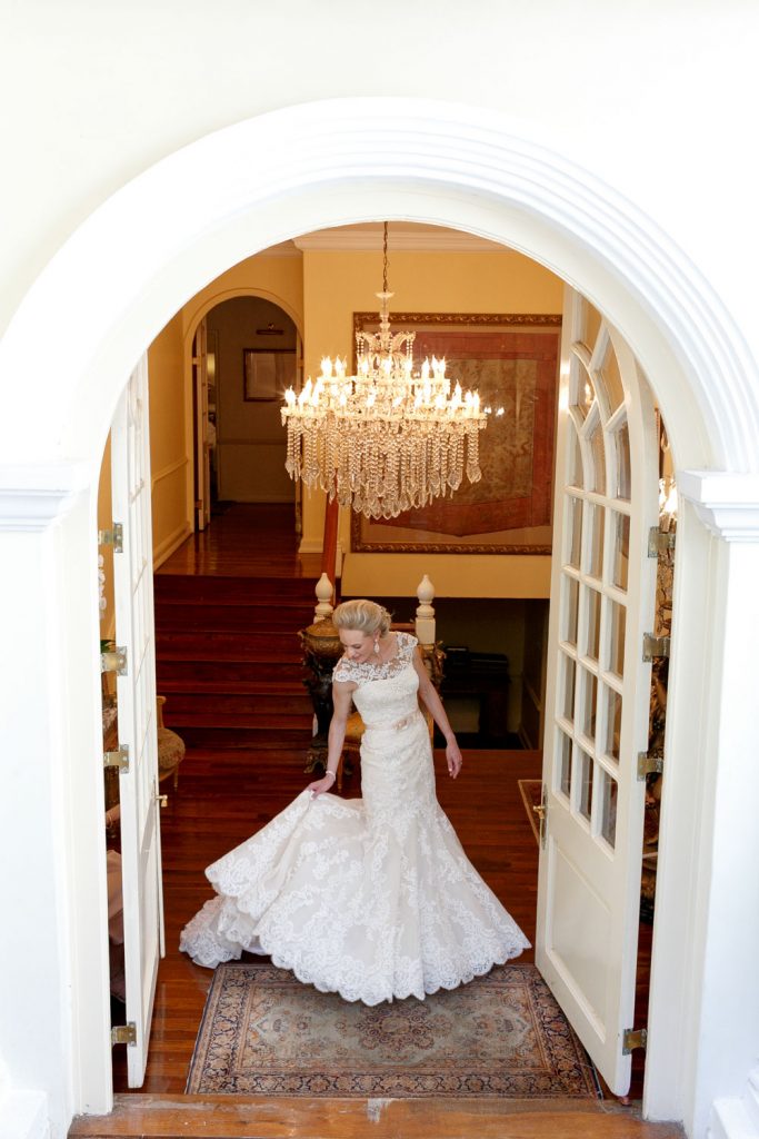 Pretoria bride in her white wedding dress Illyria House in Pretoria