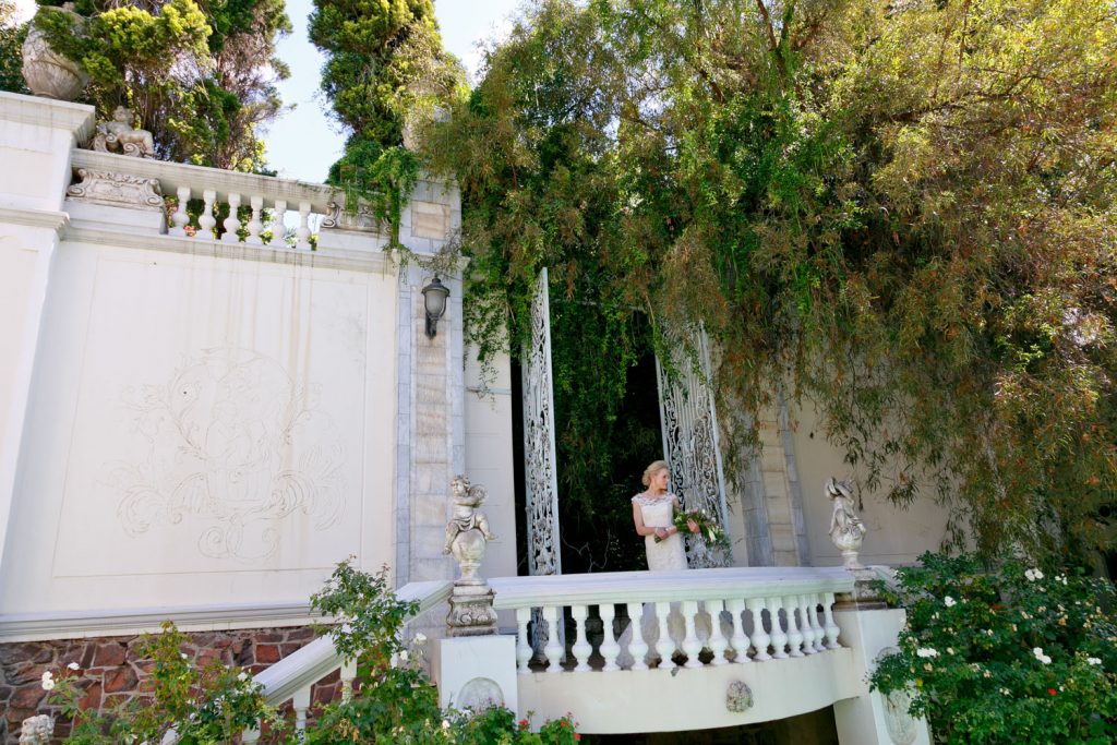 Pretoria bride in her white wedding dress Illyria House in Pretoria