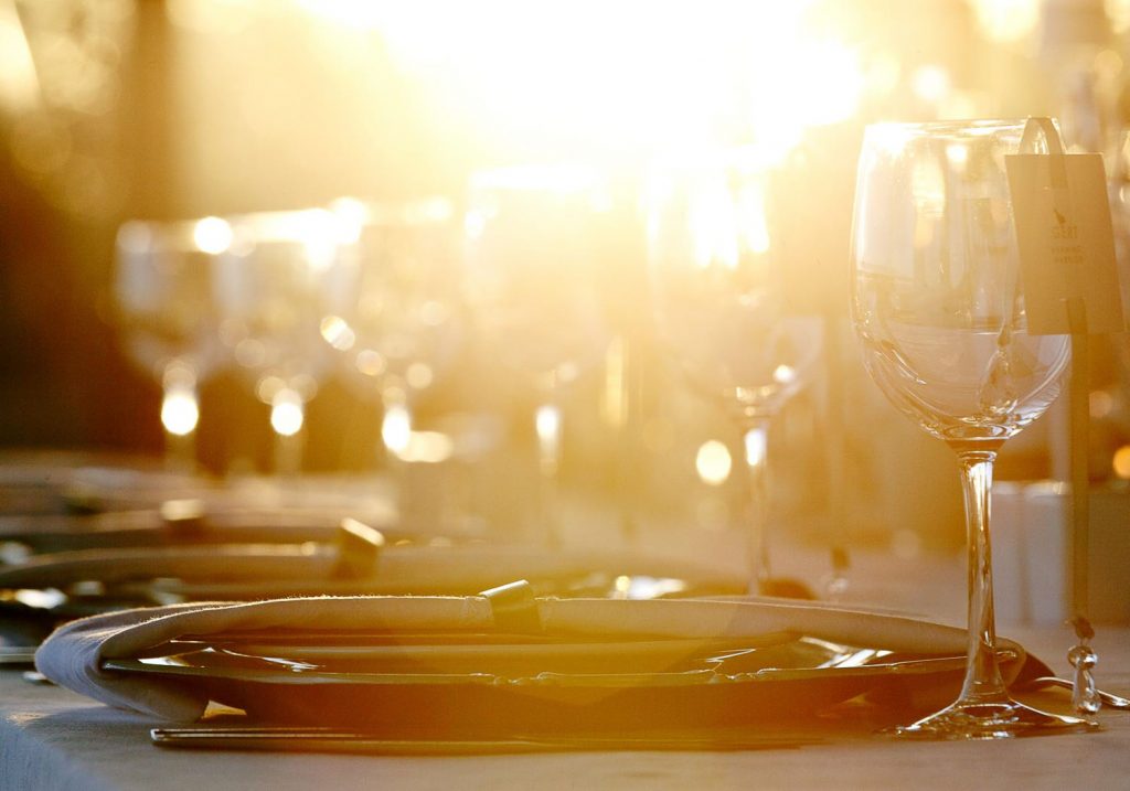 sun shining on wedding decor at Red Ivory Lodge