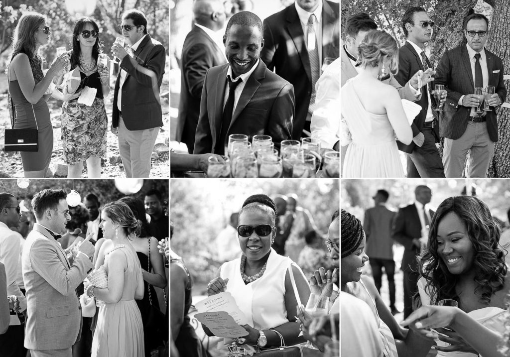 black and white images of guests at Red Ivory Lodge