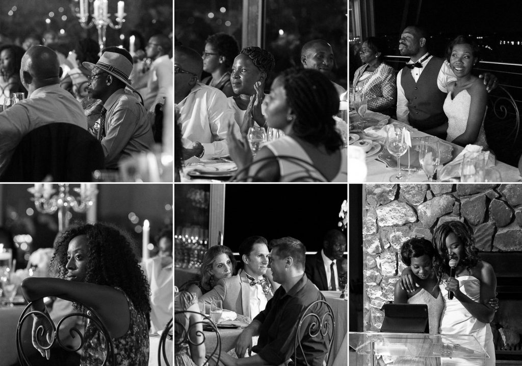 wedding guests sitting at tables at Red Ivory Lodge