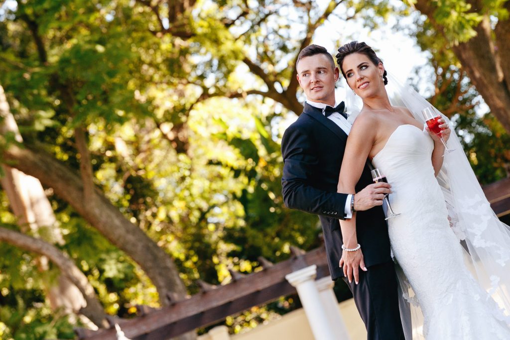 bride and groom hugging at Summer Place Wedding Venue