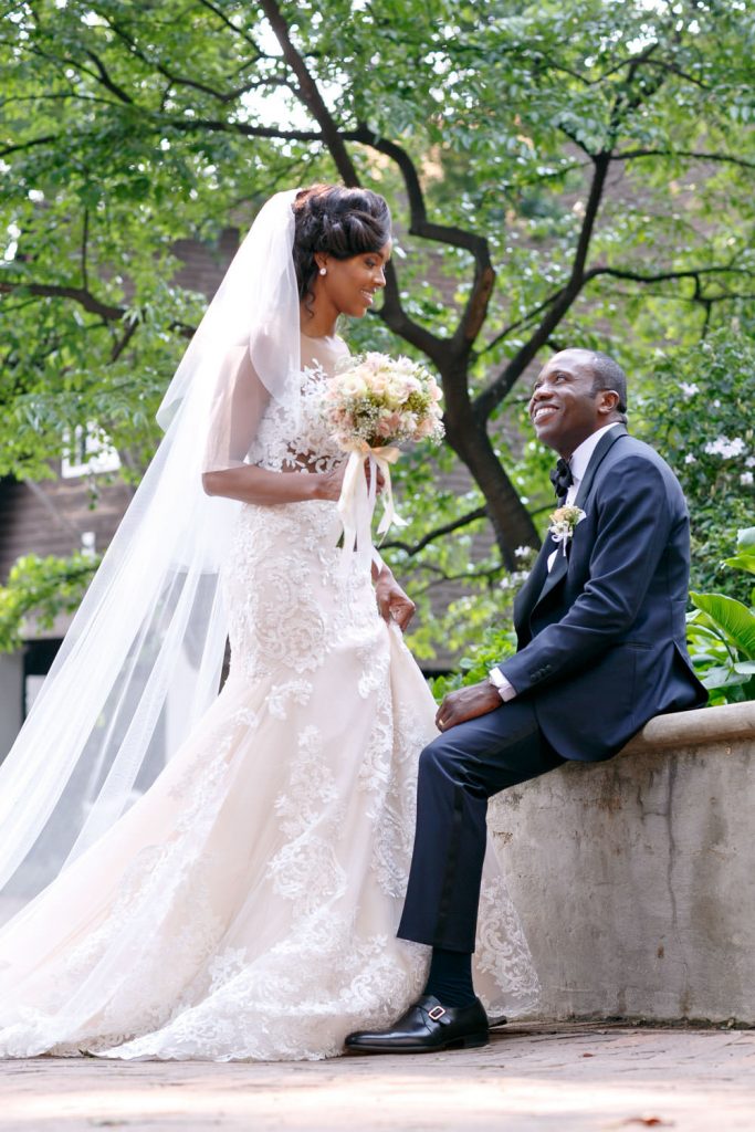 African wedding couple at Beechwood Gardens in Hyde Park Sandton