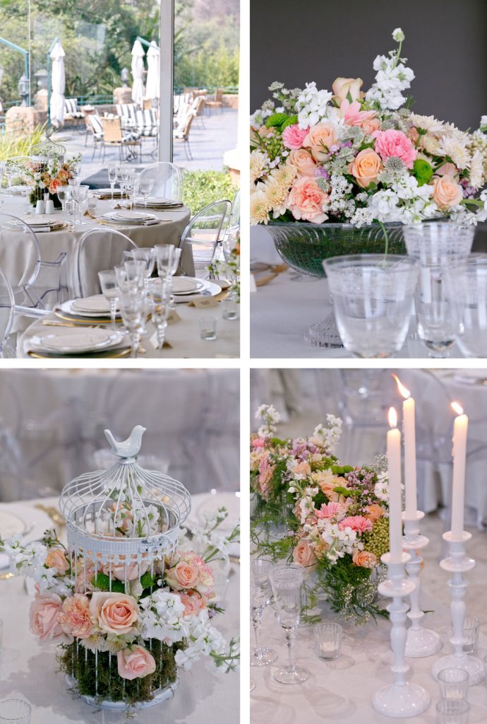 peach and pink wedding roses at Emoyeni wedding venue in Parktown Johannesburg