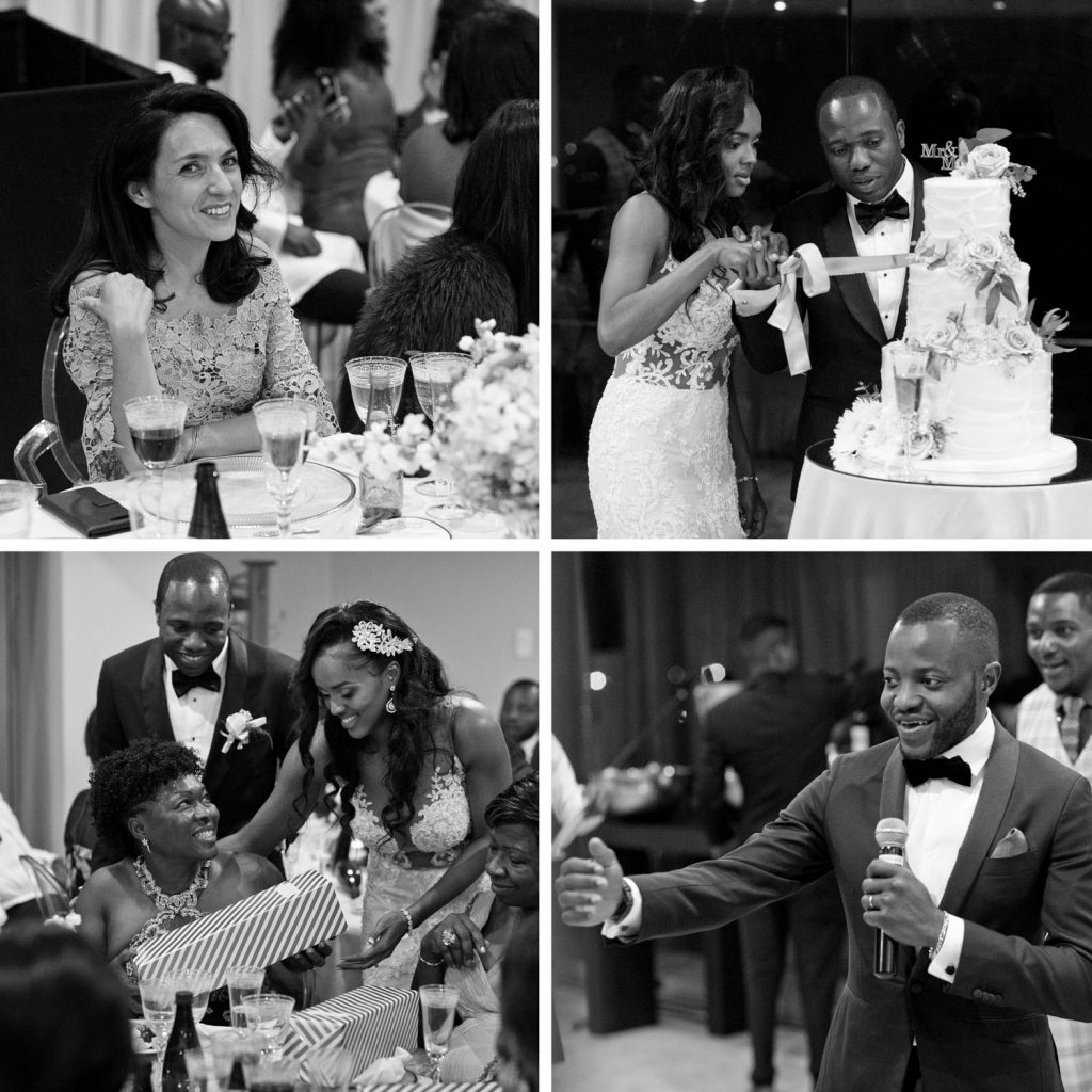 black and white reception images photographed at Emoyeni Restaurant in Johannesburg