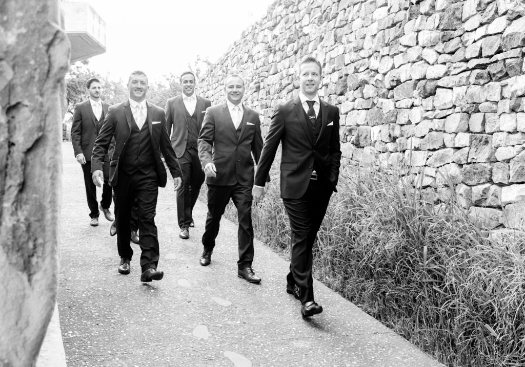 black and white photograph of Jewish men walking in Johannesburg