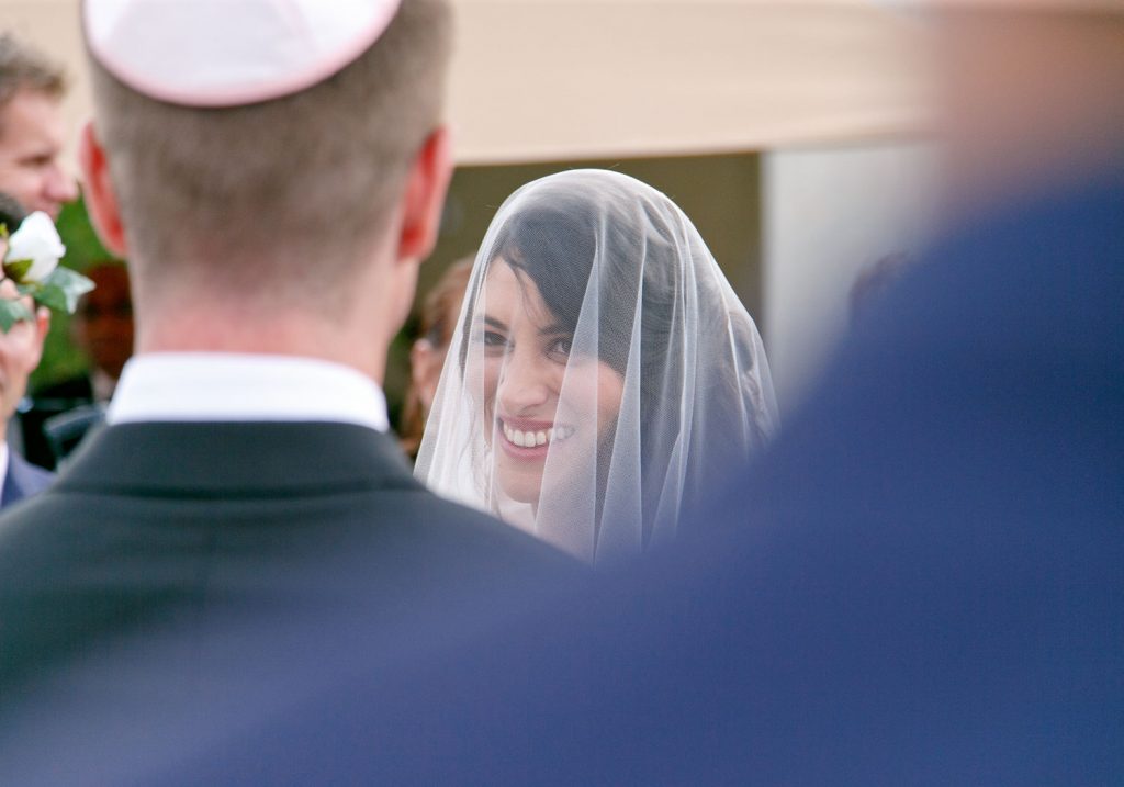 Jewish bride smiling