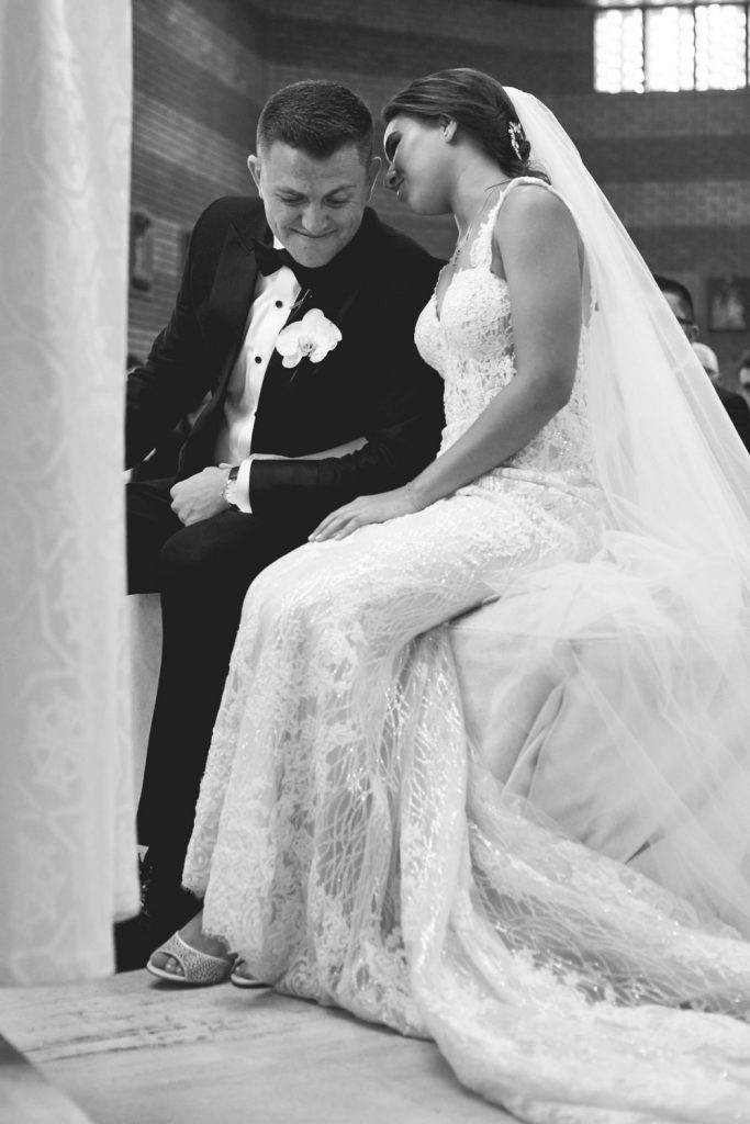 bridal couple talking Maronite Catholic Church in Woodmead