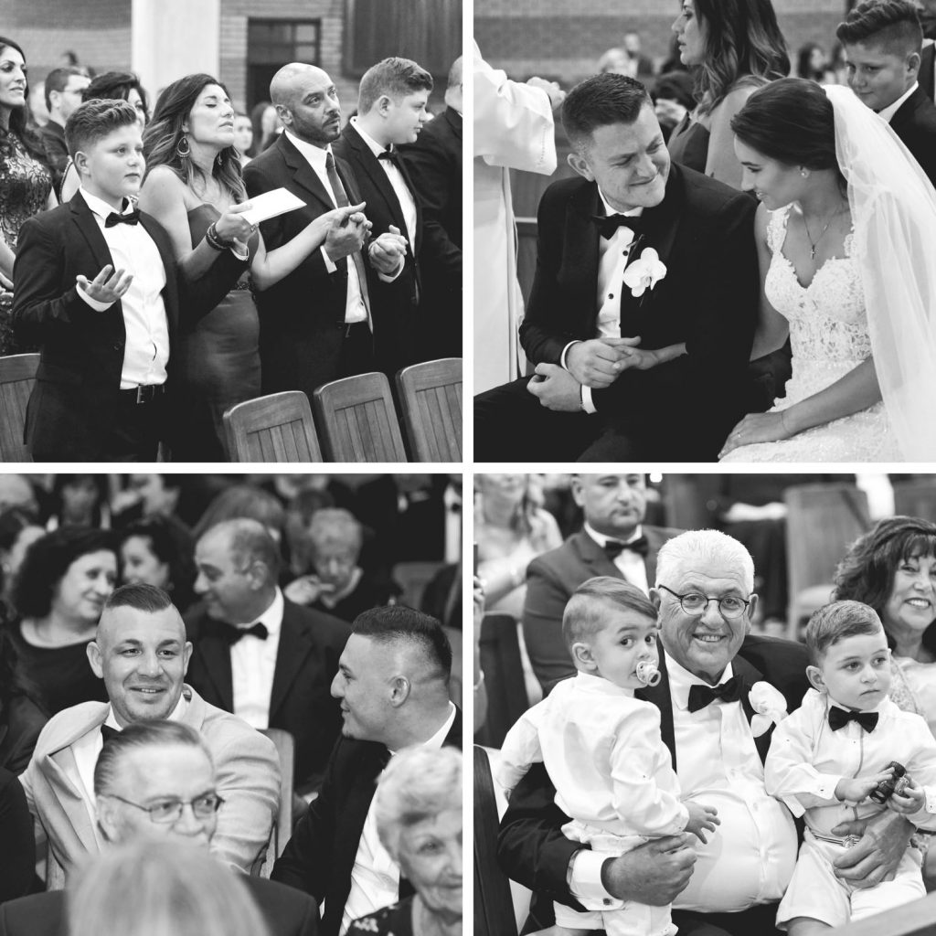 black and white wedding images at Our Lady Of Cedars on Woodmead