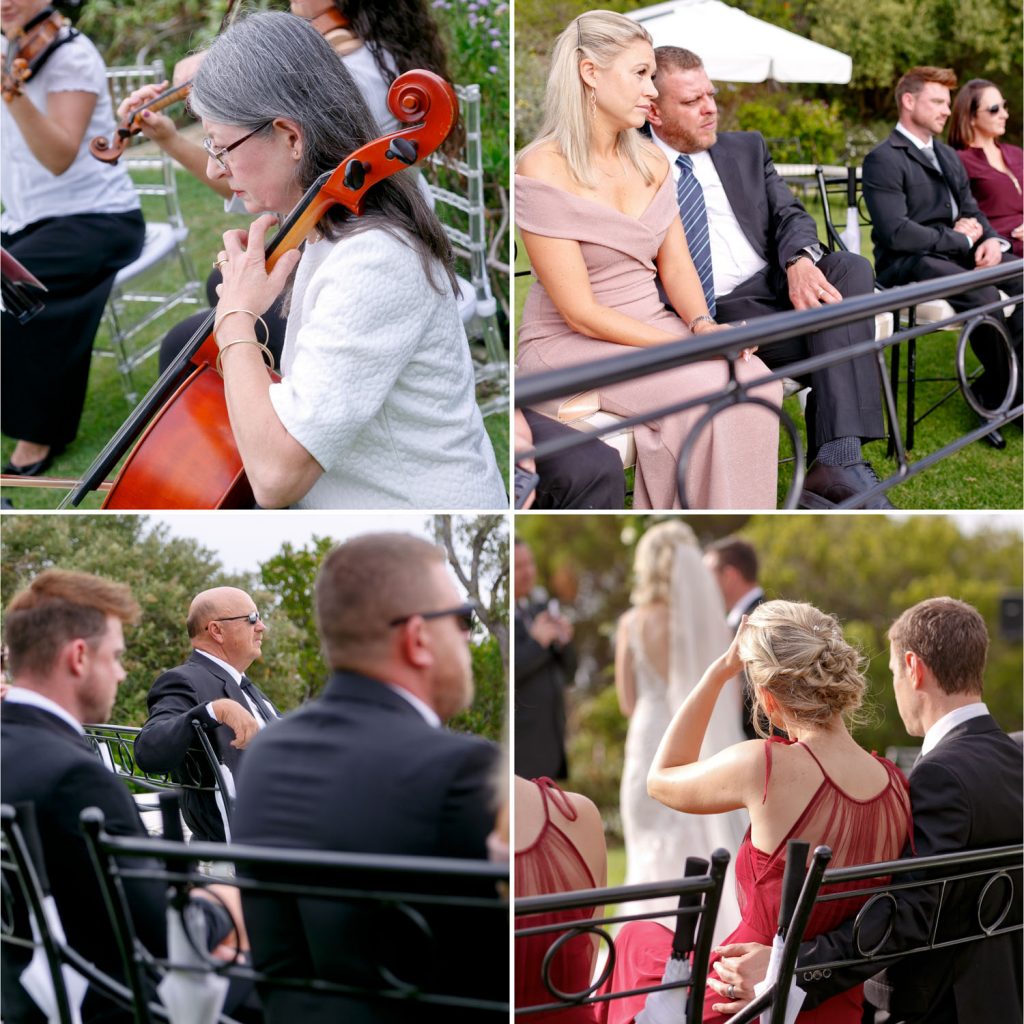 wedding guests in black attire at the 12 Apostles Hotel in Cape Town