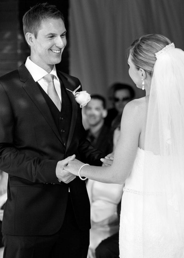 Johannesburg groom smiling at the bride