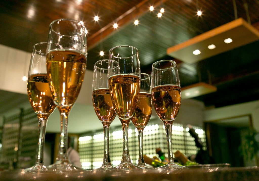 champagne glasses at The Palazzo Hotel