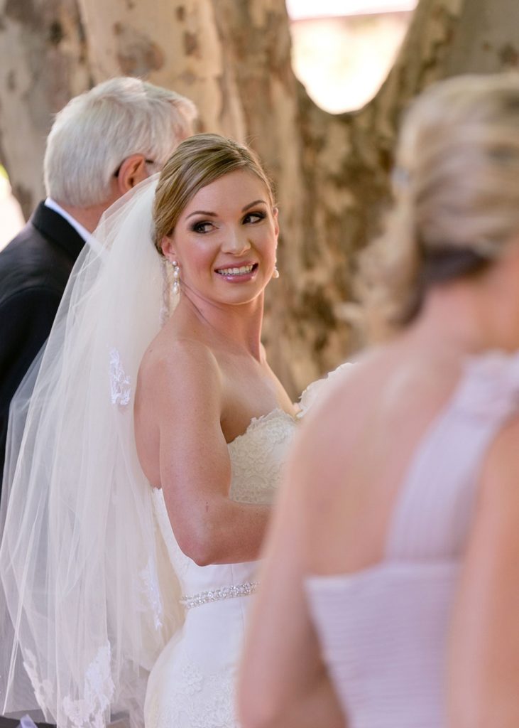 Johannesburg bride smiling at The Palazzo Hotel