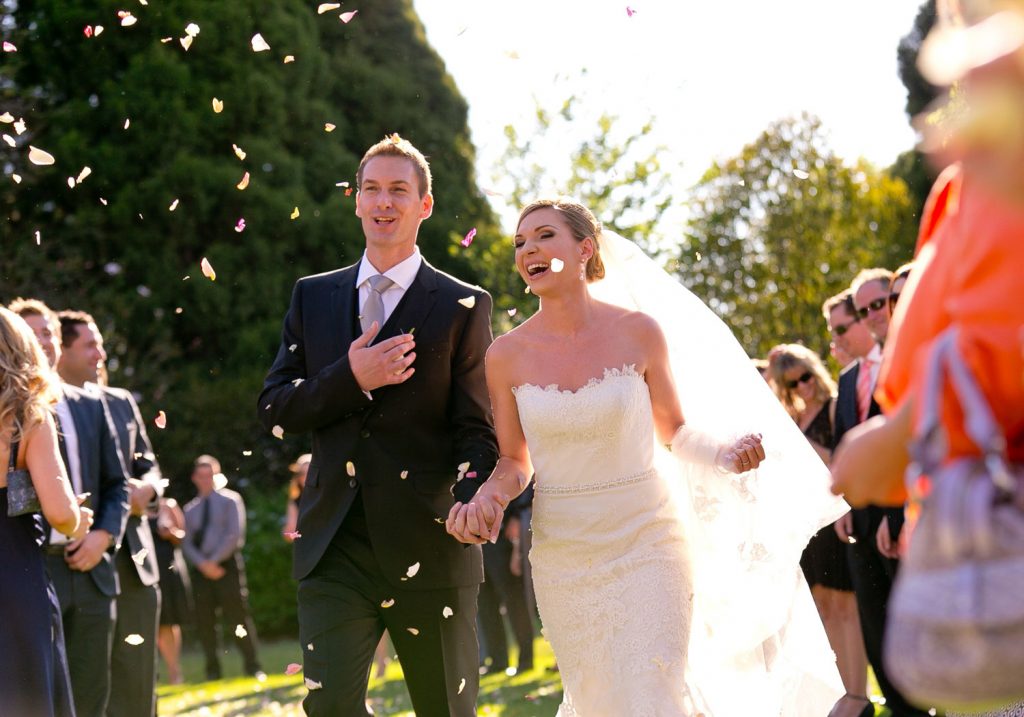 bride and groom celebrating their wedding at The Palazzo Hotel Montecasino in Johannesburg