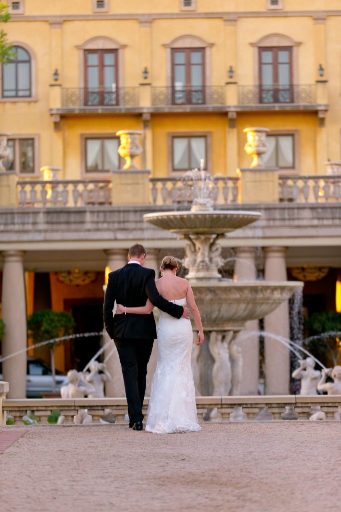 Johannesburg bride and groom walking together at Bride and groom dancing at The Palazzo Hotel Montecasino in Fourways Johannesburg