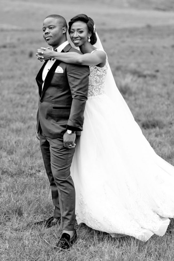 African Bride smiling at the Nottingham Road Wedding Photographer