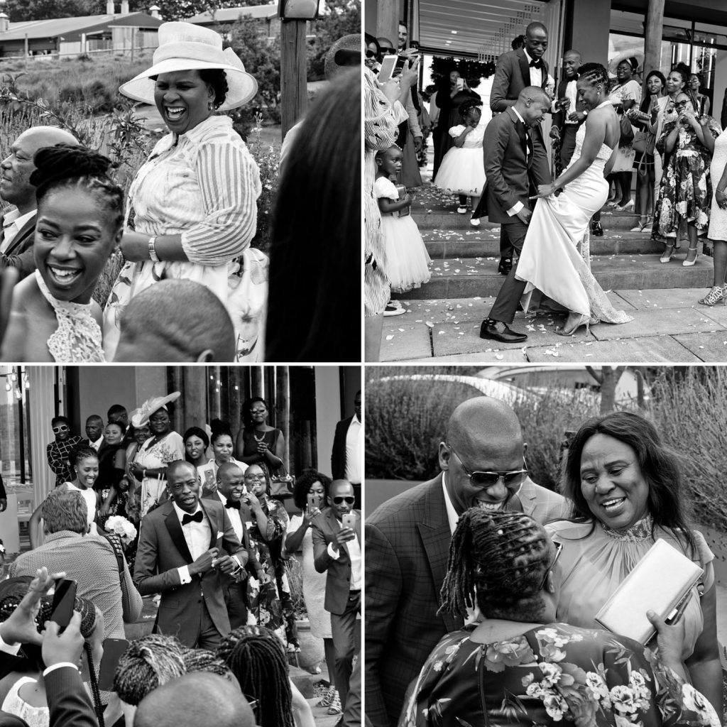 black and white photographs of wedding guests celebrating at Brahman Hills wedding venue