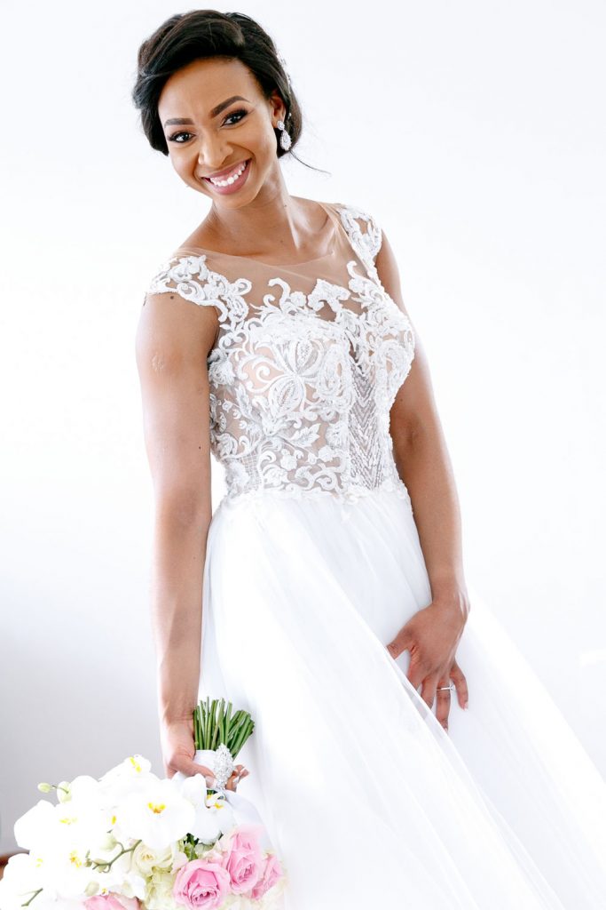 African Bride smiling at the Natal Wedding Photographer