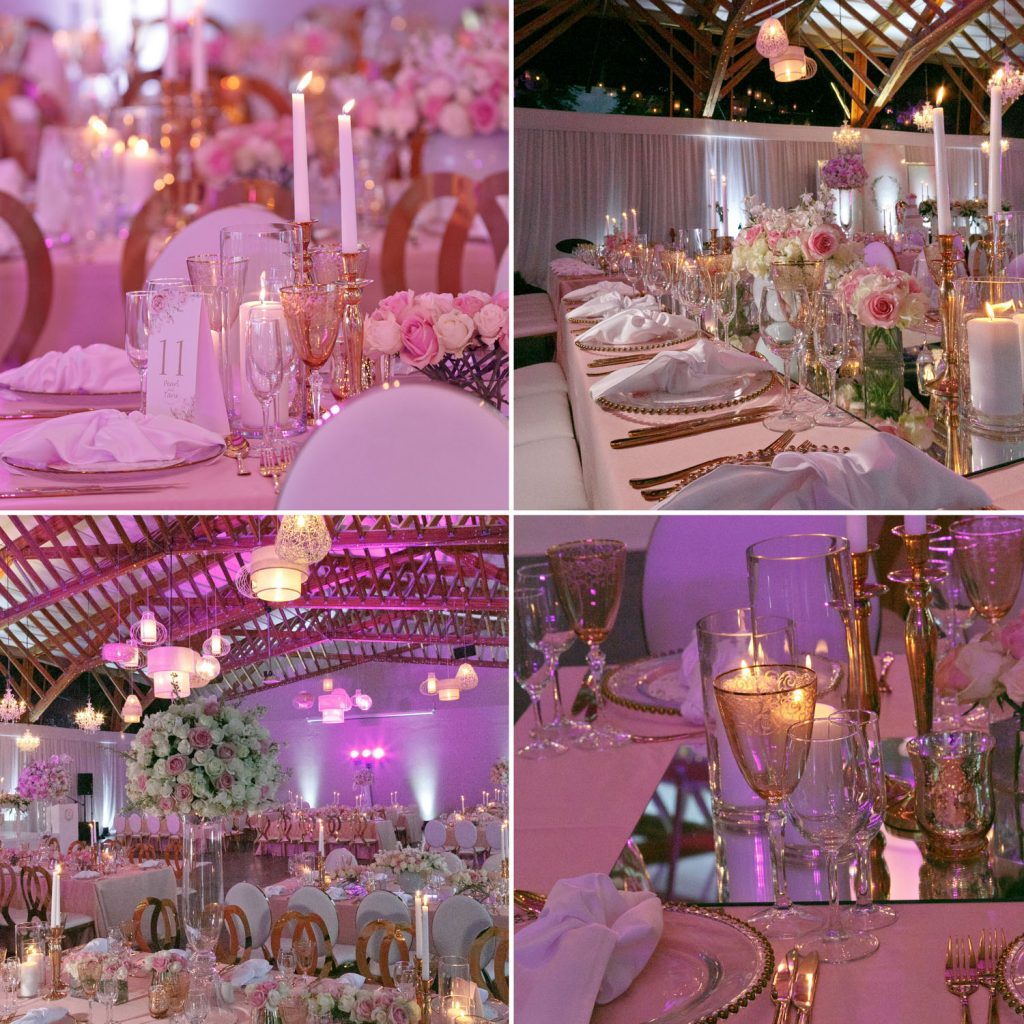 pink wedding decorations at Brahman Hills in Natal
