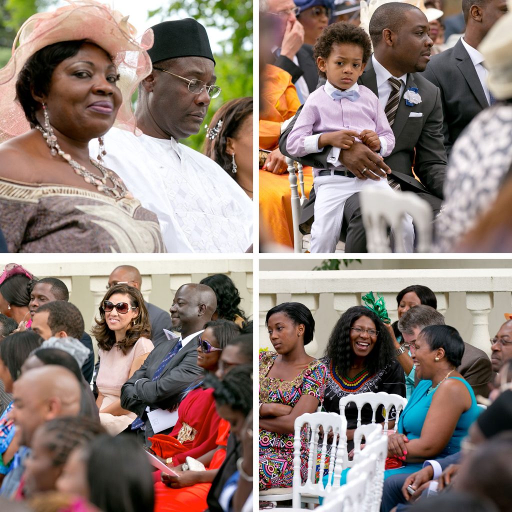 wedding guests sitting in the gardens at Summer Place in Johannesburg