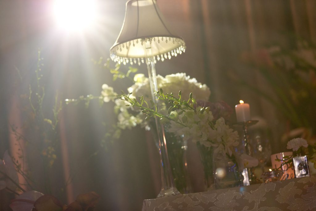 white lamp shades used as wedding decorations in Johannesburg