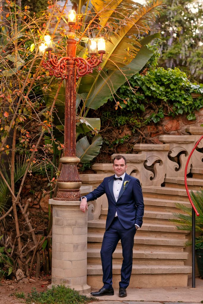 The Groom in a blue suite at Shepstone Gardens