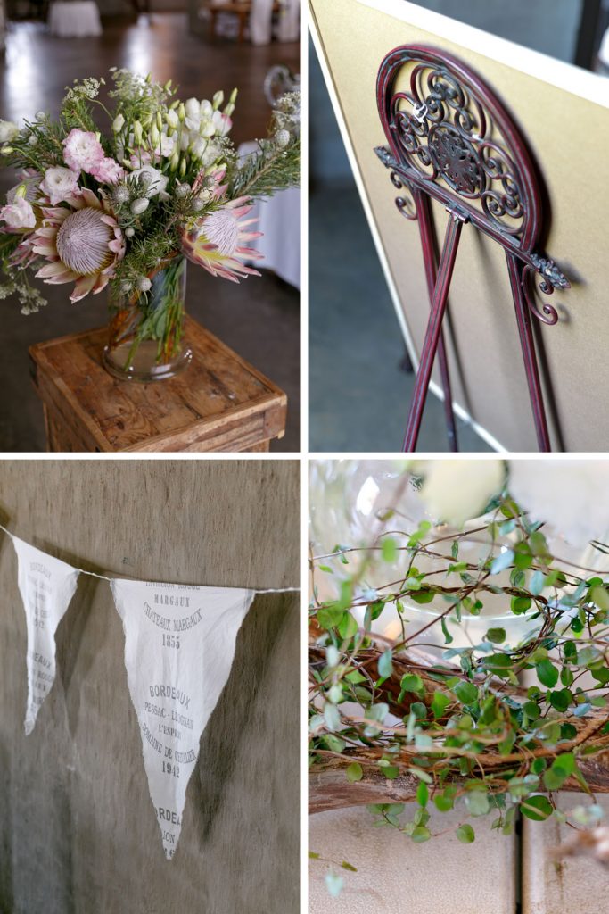 wedding decor details at Lezar Opstal Wedding Venue