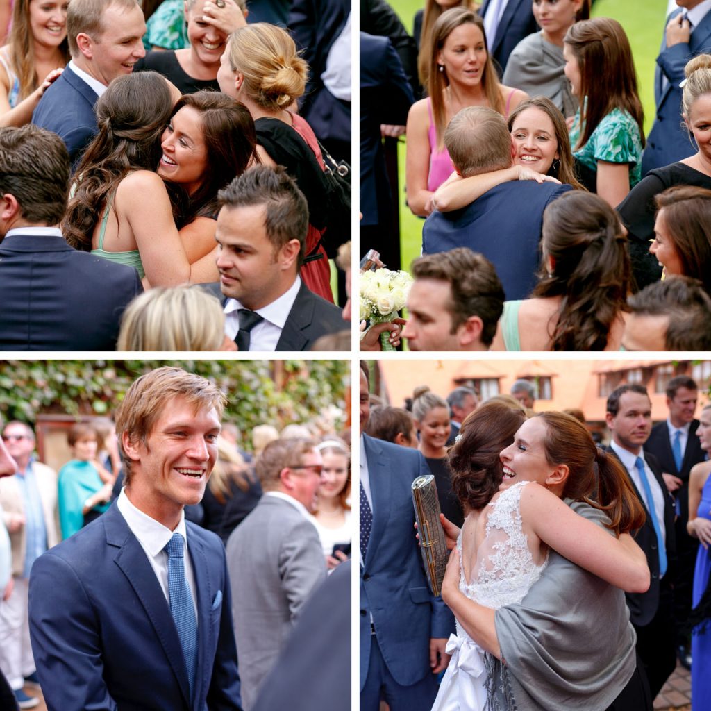wedding guests congratulating the wedding couple at St George's Anglican Church in Parktown Johannesburg