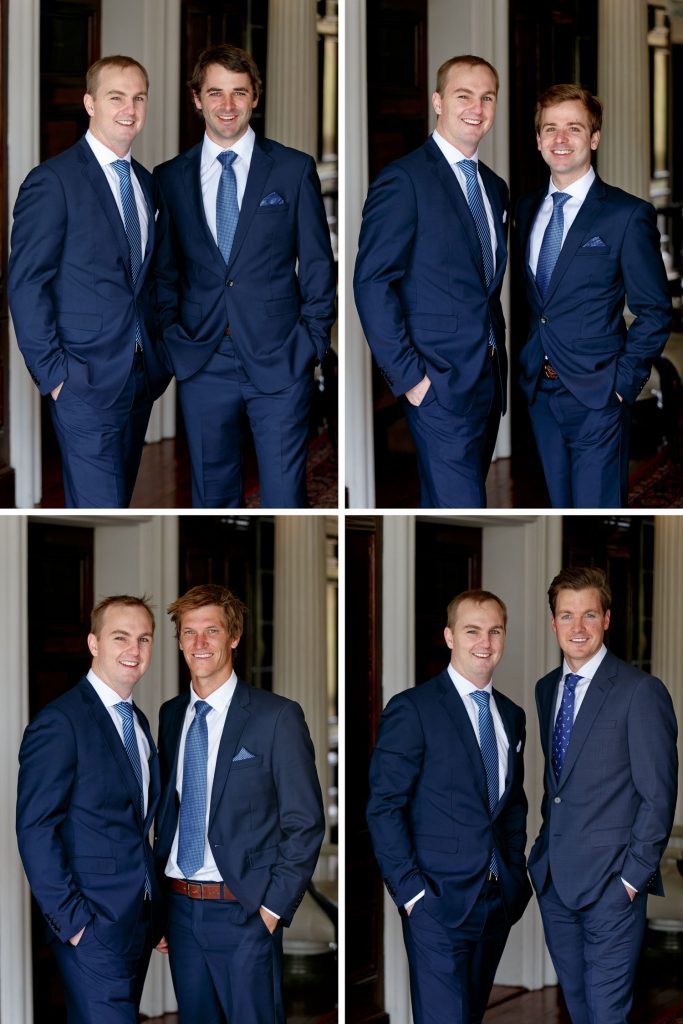 Johannesburg wedding photographer photographing the best men in blue suites at Emoyeni