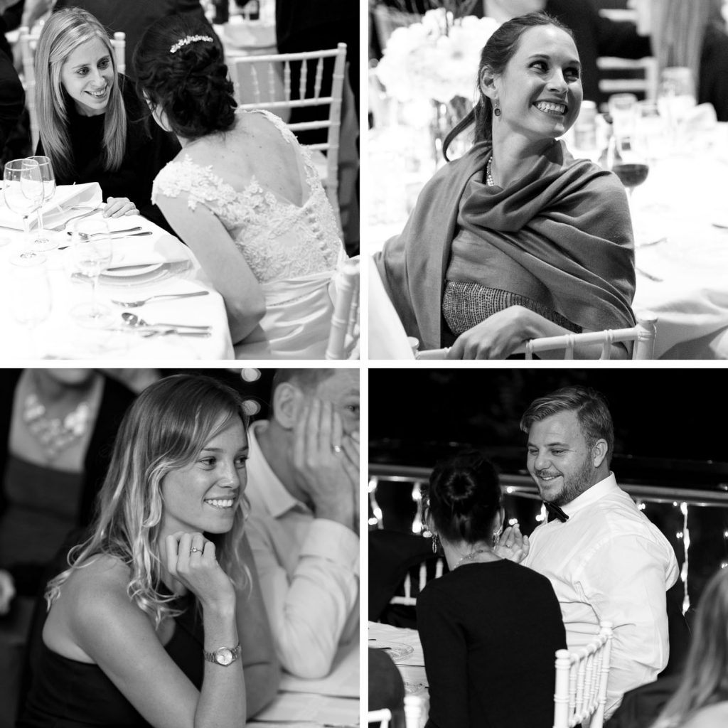 black and white images of wedding guests at Emoyeni wedding and conference venue