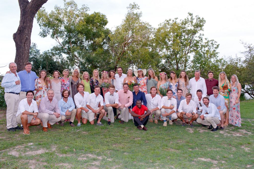 wedding party on the banks of the at Zambezi River