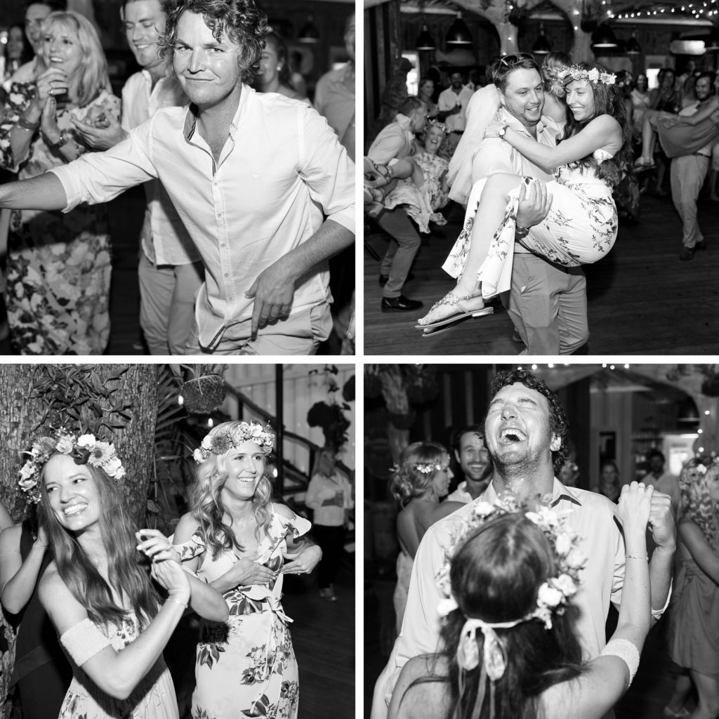 Black and white dancing images at Zambezi House Victoria Falls Zimbabwe