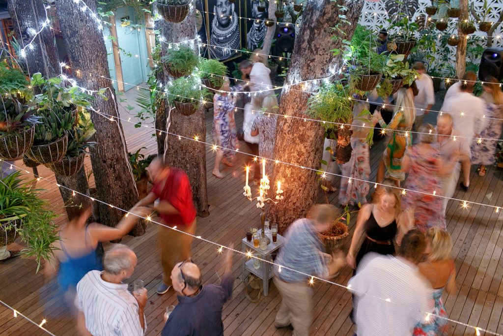 Wedding guests dancing at Zambezi House Victoria Falls