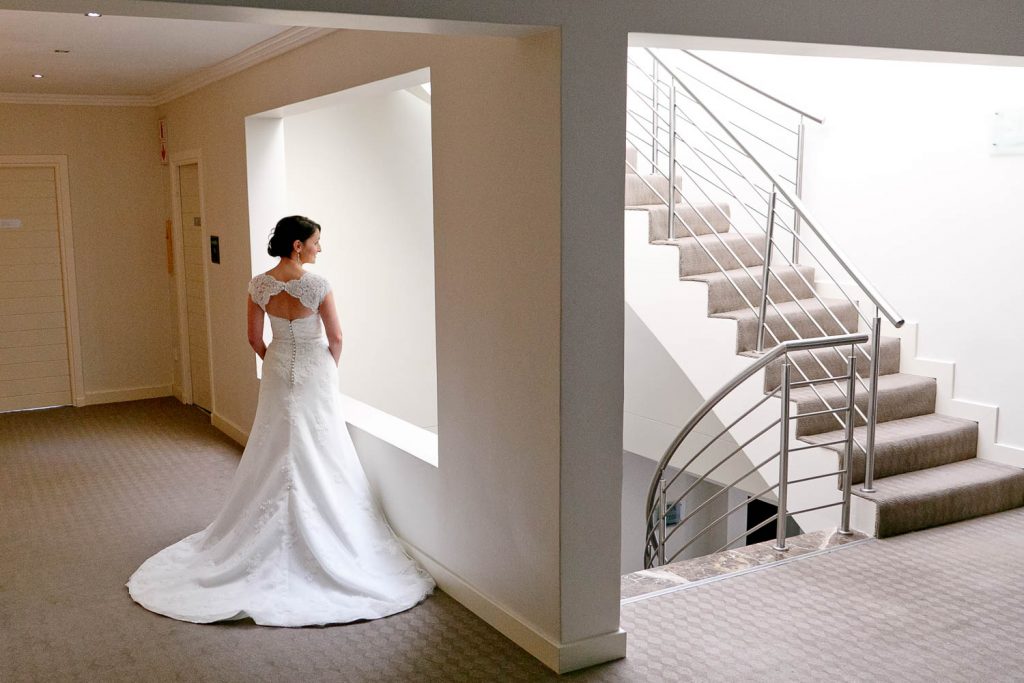 Greek bride in her white wedding dress at St Andrews Hotel and Spa
