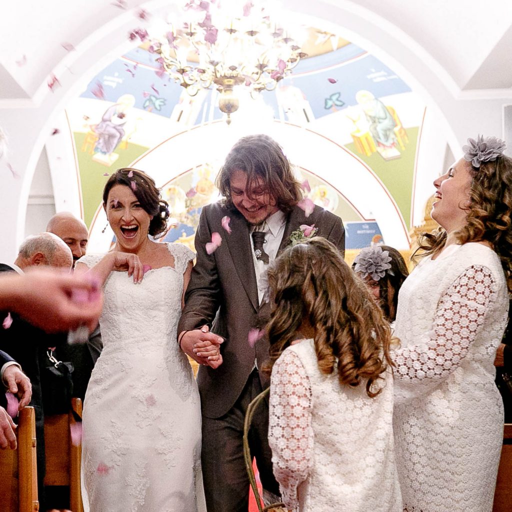 Greek wedding couple celebrating at Saheti in Bedfordview