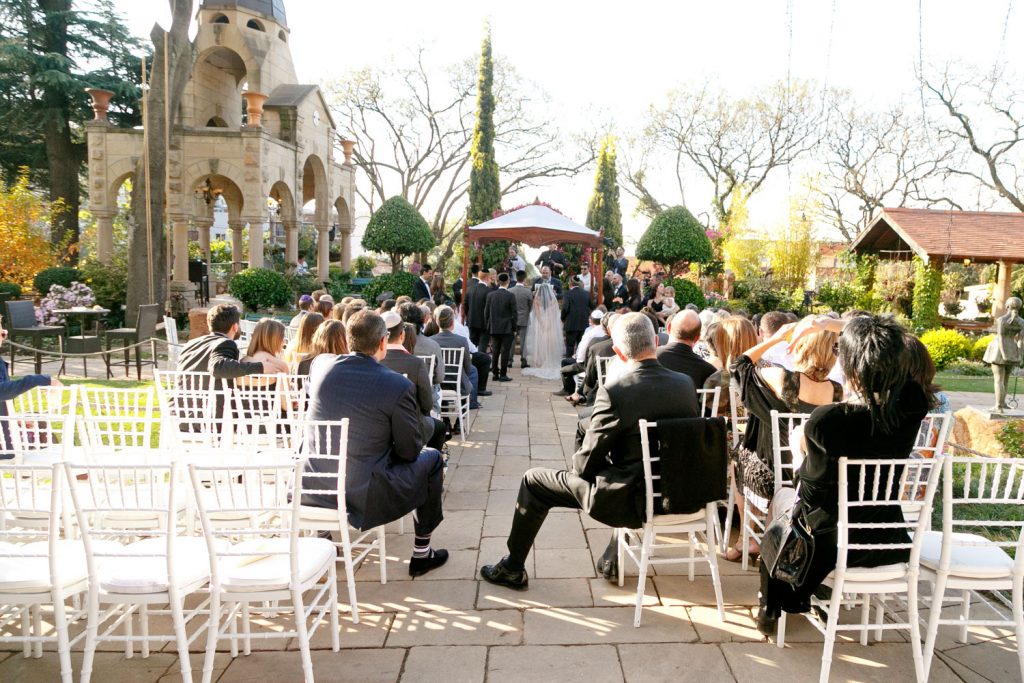 Wedding guests at the Chuppah Shepstone Gardens
