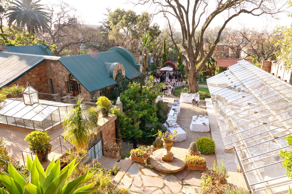 Ariel photograph of Weddings at Shepstone Gardens