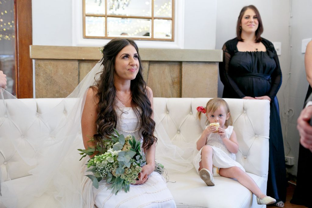 Jewish bride smiles at Shepstone Gardens in Gauteng