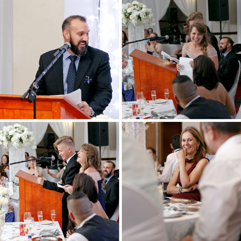 Wedding guests in the reception hall at The Wanderers Club in Johannesburg