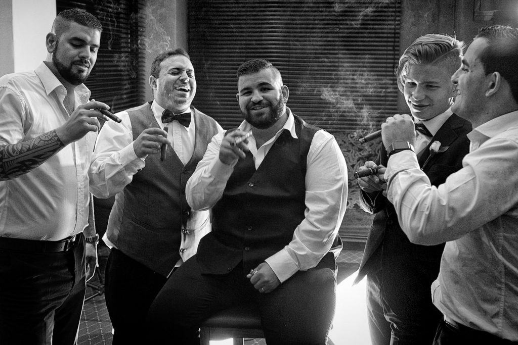 Lebanese men smoking cigars at Wanderers Club