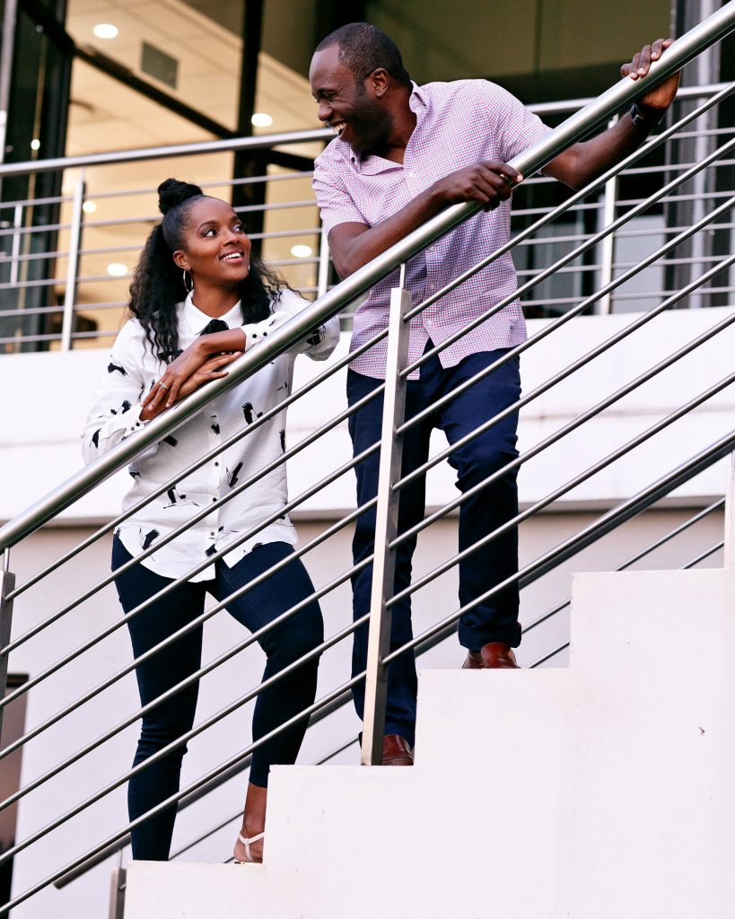 African couple on the steps at Houghton Golf Club