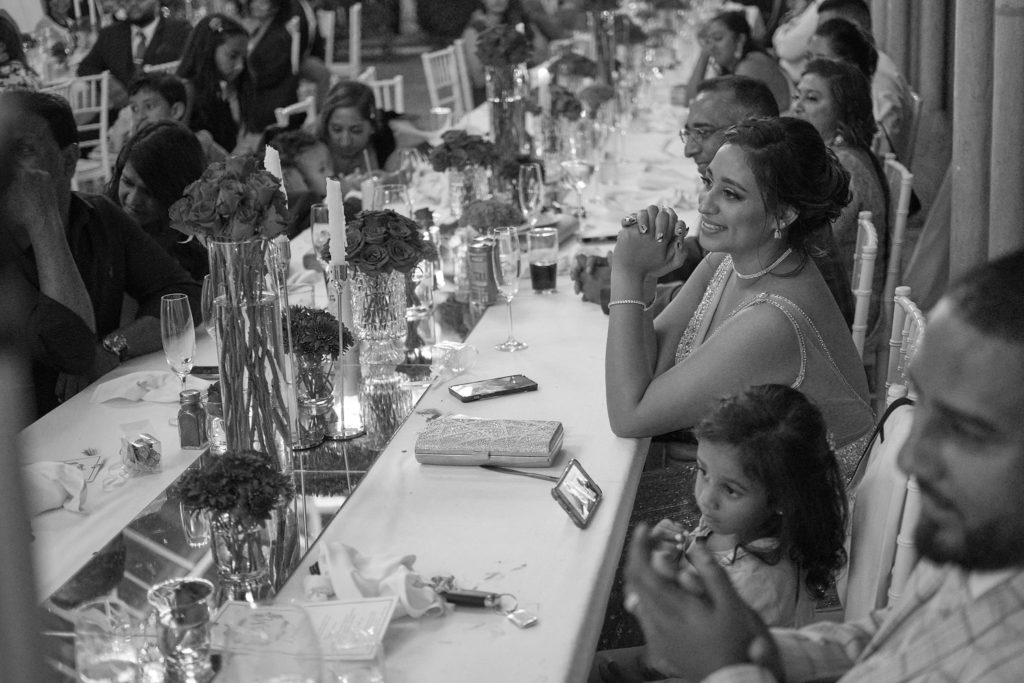 black and white reception images at Shepstone Gardens